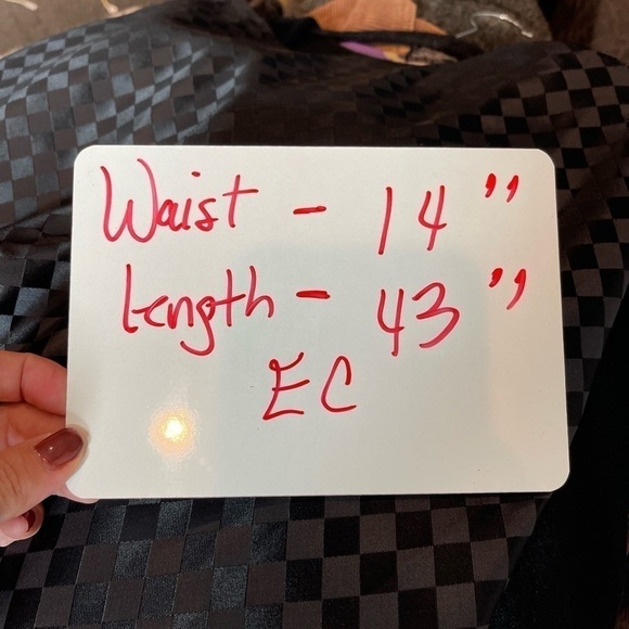 Vintage dead stock JS Collections Rare Satin Black Diamond Full-Length Skirt  6 - Picture 9 of 12